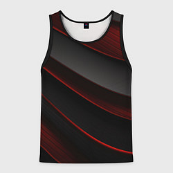 Майка-безрукавка мужская Красная абстракция с черными линиями, цвет: 3D-черный