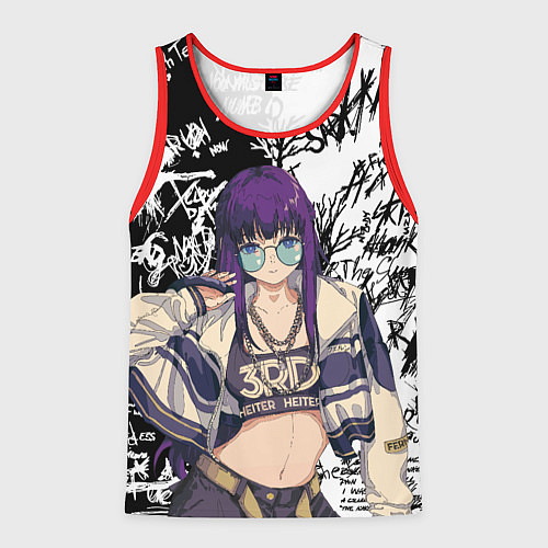 Мужская майка без рукавов Ферн и иероглифы / 3D-Красный – фото 1