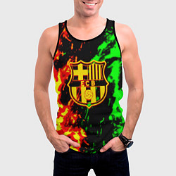 Майка-безрукавка мужская Barcelona огненное лого, цвет: 3D-черный — фото 2
