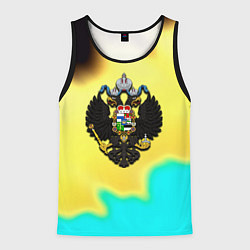 Майка-безрукавка мужская Российская империя герб краски, цвет: 3D-черный