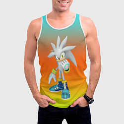 Майка-безрукавка мужская Сильвер Соник, цвет: 3D-белый — фото 2