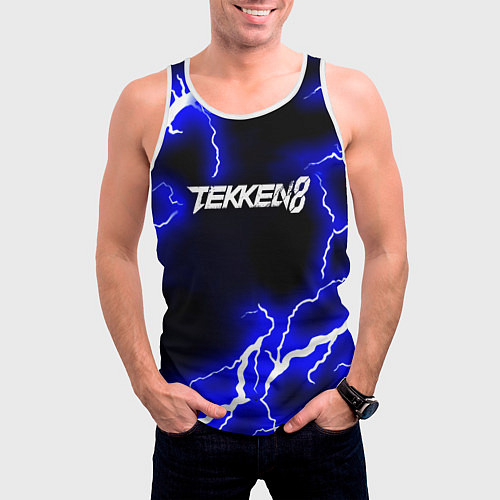 Мужская майка без рукавов Tekken молнии / 3D-Белый – фото 3
