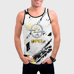 Майка-безрукавка мужская Opel краски, цвет: 3D-черный — фото 2