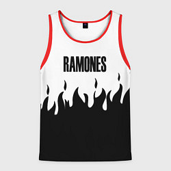 Майка-безрукавка мужская Ramones fire black rock, цвет: 3D-красный