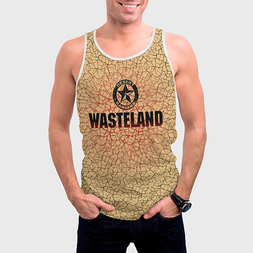 Мужская майка без рукавов Wasteland со значком рейнджера / 3D-Белый – фото 3