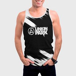 Майка-безрукавка мужская Linkin park рок бенд краски, цвет: 3D-белый — фото 2