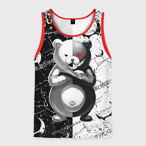 Мужская майка без рукавов Monokuma - Danganronpa / 3D-Красный – фото 1