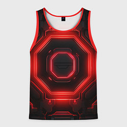 Мужская майка без рукавов Nvidia style black and red neon