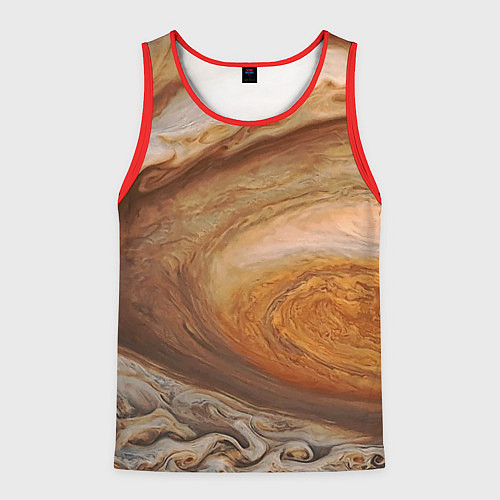 Мужская майка без рукавов Волны Юпитера - star dust / 3D-Красный – фото 1