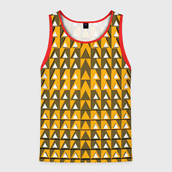 Майка-безрукавка мужская Узор из треугольников жёлтый, цвет: 3D-красный
