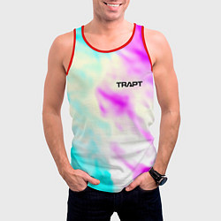 Майка-безрукавка мужская Trapt текстура градиент неоновые краски, цвет: 3D-красный — фото 2