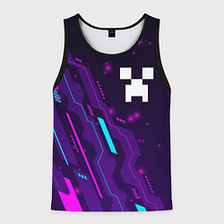 Мужская майка без рукавов Minecraft neon gaming