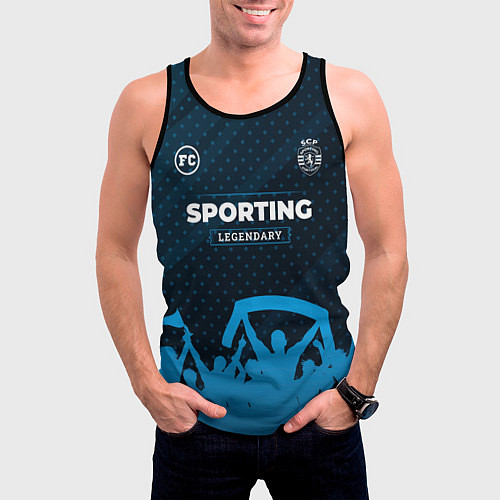 Мужская майка без рукавов Sporting legendary форма фанатов / 3D-Черный – фото 3