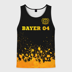 Майка-безрукавка мужская Bayer 04 - gold gradient посередине, цвет: 3D-черный