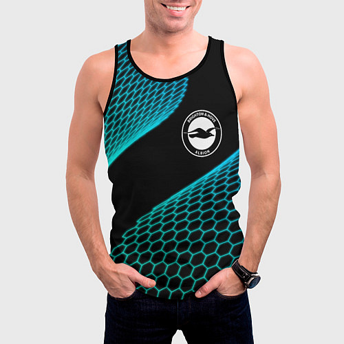 Мужская майка без рукавов Brighton football net / 3D-Черный – фото 3