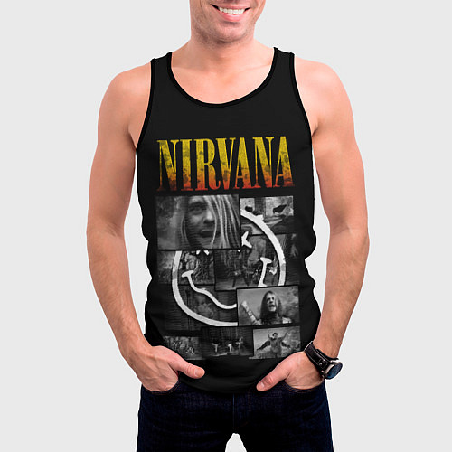 Мужская майка без рукавов Nirvana forever / 3D-Черный – фото 3