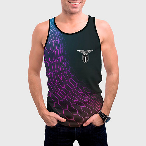 Мужская майка без рукавов Lazio футбольная сетка / 3D-Черный – фото 3