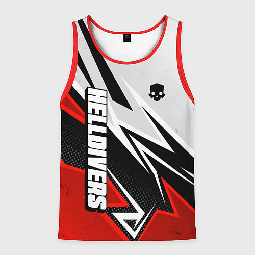 Мужская майка без рукавов Helldivers 2: White x Red / 3D-Красный – фото 1
