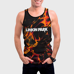 Майка-безрукавка мужская Linkin Park red lava, цвет: 3D-черный — фото 2