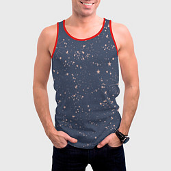 Майка-безрукавка мужская Космическое поле звёзд, цвет: 3D-красный — фото 2