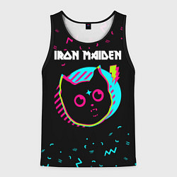 Майка-безрукавка мужская Iron Maiden - rock star cat, цвет: 3D-черный
