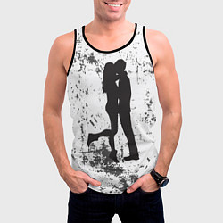 Майка-безрукавка мужская Силуэт парня с девушкой в обнимку, цвет: 3D-черный — фото 2