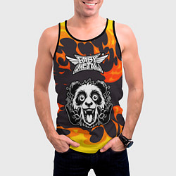 Майка-безрукавка мужская Babymetal рок панда и огонь, цвет: 3D-черный — фото 2