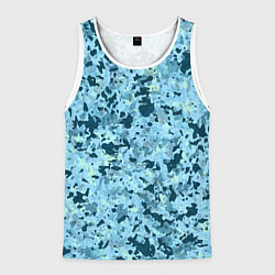 Майка-безрукавка мужская Абстракция бирюзовый, цвет: 3D-белый