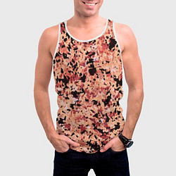 Майка-безрукавка мужская Абстракция персиковый пятнистый, цвет: 3D-белый — фото 2