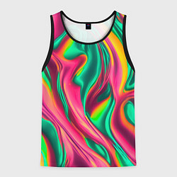 Майка-безрукавка мужская Неоновый голографик, цвет: 3D-черный