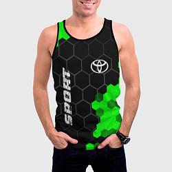 Майка-безрукавка мужская Toyota green sport hexagon, цвет: 3D-черный — фото 2