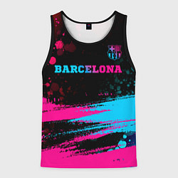 Майка-безрукавка мужская Barcelona - neon gradient посередине, цвет: 3D-черный