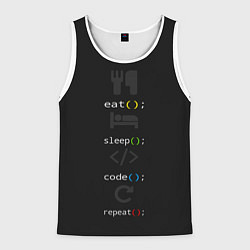 Майка-безрукавка мужская Будни программиста, цвет: 3D-белый