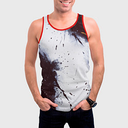 Майка-безрукавка мужская Брызги и мазки красками, цвет: 3D-красный — фото 2
