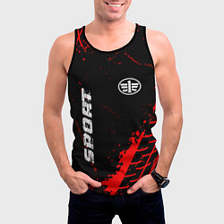 Майка-безрукавка мужская FAW red sport tires, цвет: 3D-черный — фото 2