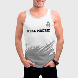 Майка-безрукавка мужская Real Madrid sport на светлом фоне посередине, цвет: 3D-белый — фото 2