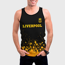 Майка-безрукавка мужская Liverpool - gold gradient посередине, цвет: 3D-черный — фото 2