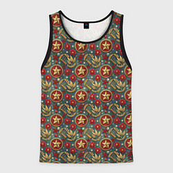 Майка-безрукавка мужская Золотые звездочки СССР, цвет: 3D-черный