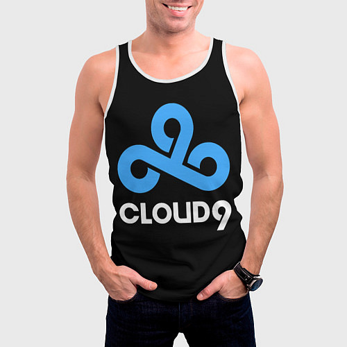 Мужская майка без рукавов Cloud9 - esports logo / 3D-Белый – фото 3