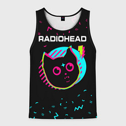 Майка-безрукавка мужская Radiohead - rock star cat, цвет: 3D-черный
