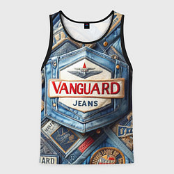 Майка-безрукавка мужская Vanguard denim patchwork - ai art, цвет: 3D-черный