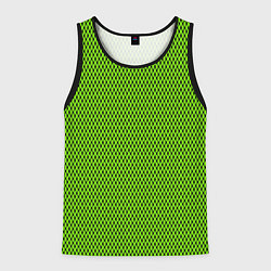 Майка-безрукавка мужская Кислотный зелёный имитация сетки, цвет: 3D-черный