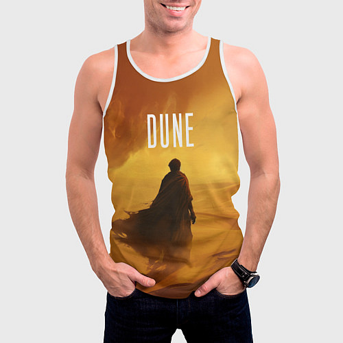 Мужская майка без рукавов Дюна - пустыня / 3D-Белый – фото 3