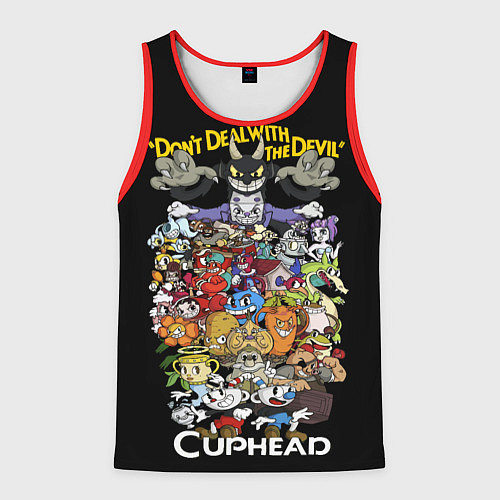 Мужская майка без рукавов Cuphead enemys / 3D-Красный – фото 1