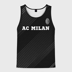 Майка-безрукавка мужская AC Milan sport на темном фоне посередине, цвет: 3D-черный