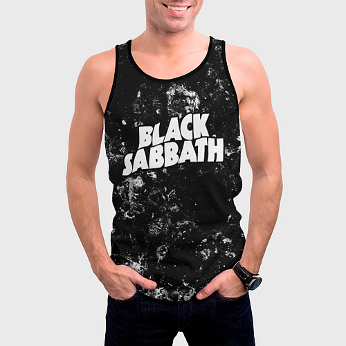 Мужская майка без рукавов Black Sabbath black ice / 3D-Черный – фото 3