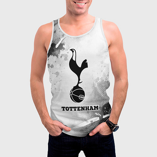 Мужская майка без рукавов Tottenham sport на светлом фоне / 3D-Белый – фото 3