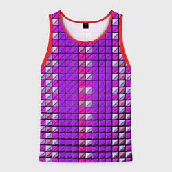 Майка-безрукавка мужская Фиолетовые плитки, цвет: 3D-красный