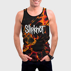 Майка-безрукавка мужская Slipknot red lava, цвет: 3D-черный — фото 2