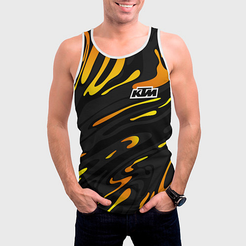 Мужская майка без рукавов KTM - orange liquid / 3D-Белый – фото 3